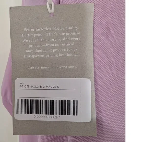 Everlane NWT Organic Cotton Polo Big Mauve Minimalist Preppy Small Quiet Luxury - Picture 4 of 7